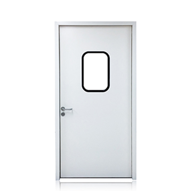 Puerta simple para sala limpia con quilla de acero ligero